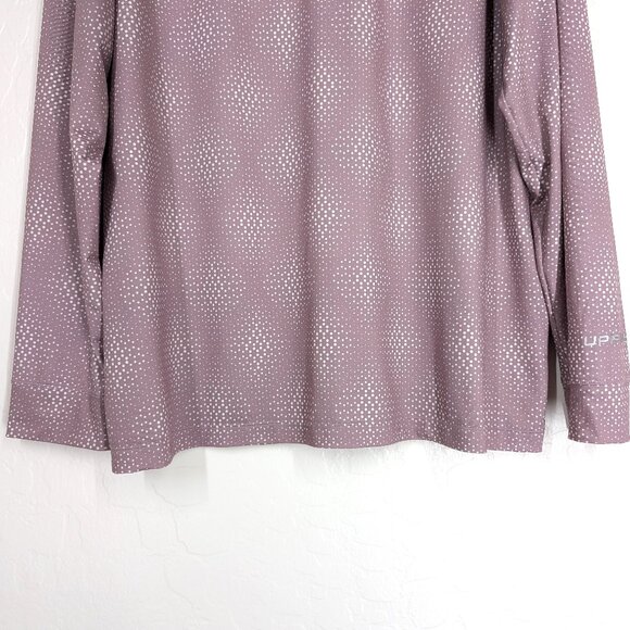 COOLIBAR Pullover Mens L Erodym Mauve Pink Print UPF 50+ Active Long Sleeve Polo - Picture 4 of 14